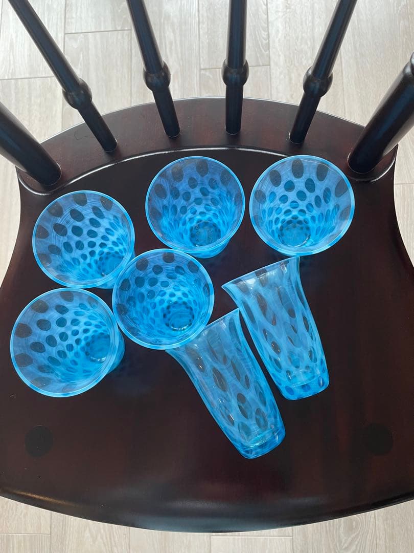 ☆最終価格☆】日本ガラス アンティーク オパルーセント 乳白色 7客の