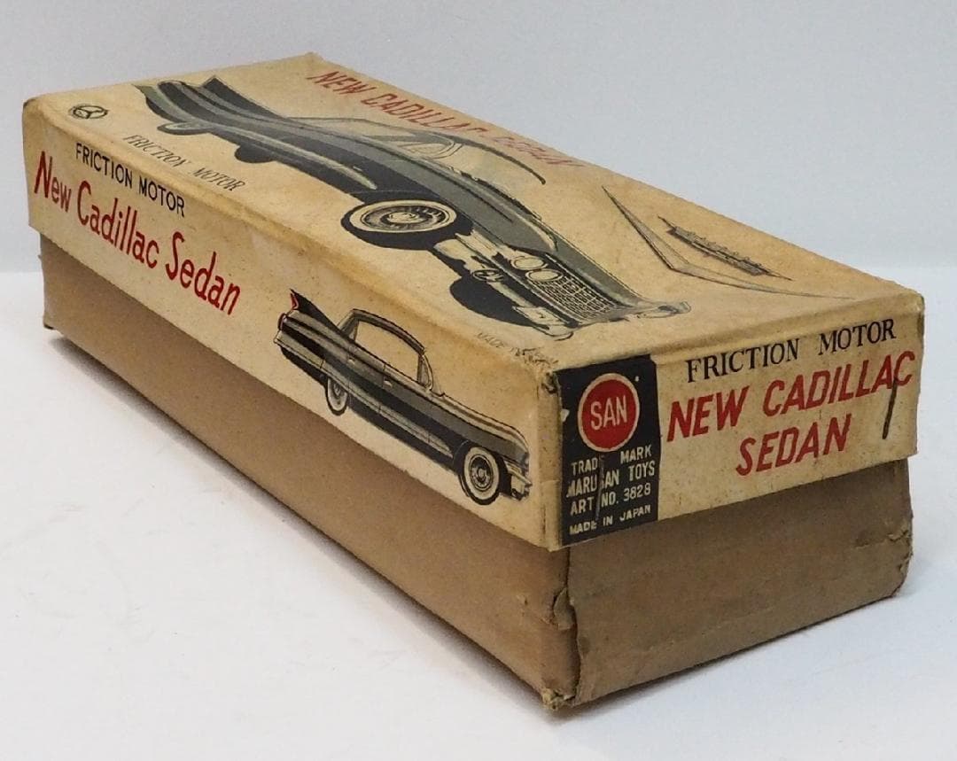 マルサン【キャデラック セダン黒ブラック】ブリキ自動車tin toy car箱付