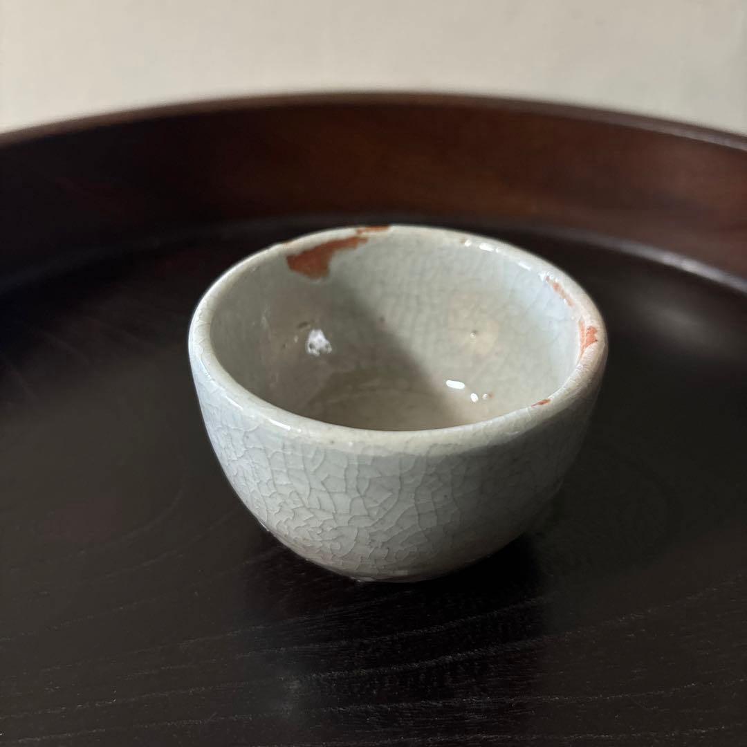 李朝白磁盃 酒器 骨董 アンティーク 古美術 ぐい呑み 検:白洲正子 秦