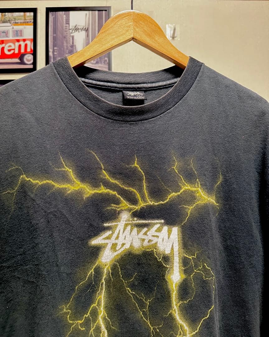 Stussy サンダー雷グラフィック Tシャツ Lサイズ