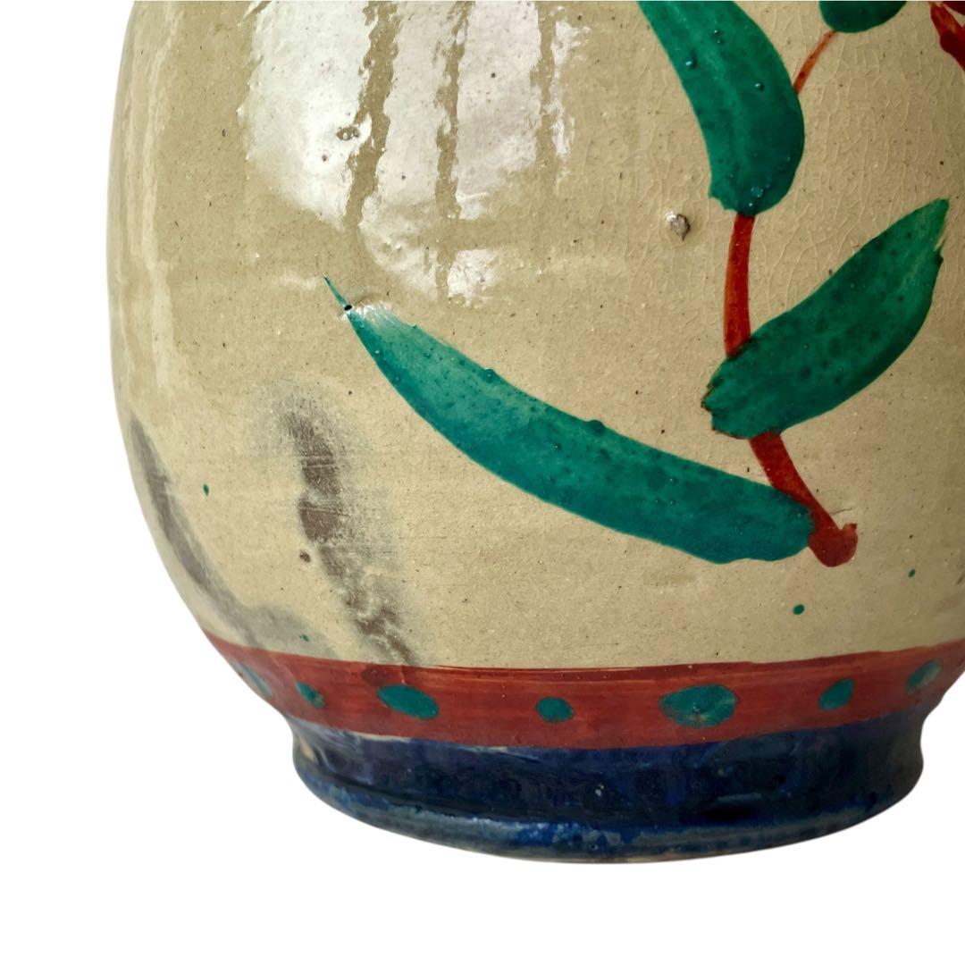 希少】小橋川仁王 赤絵 水指 共箱 茶道具 花瓶 ファッション 民藝 陶器