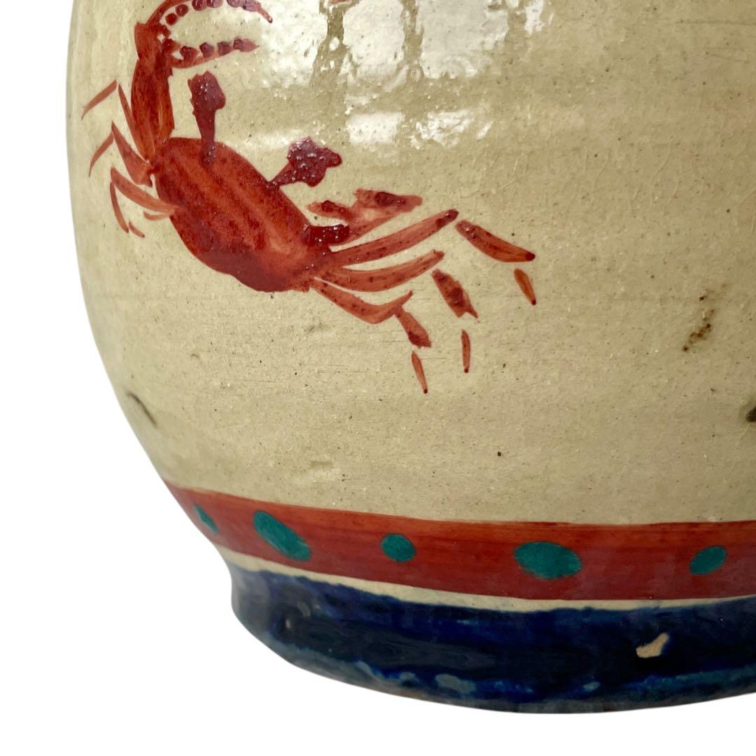 希少】小橋川仁王 赤絵 水指 共箱 茶道具 花瓶 民藝 陶器 壺屋焼 やちむん