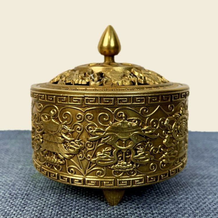 銅器 香炉 吉祥八宝香炉 線香薫炉茶道香道具 装飾品 工芸品