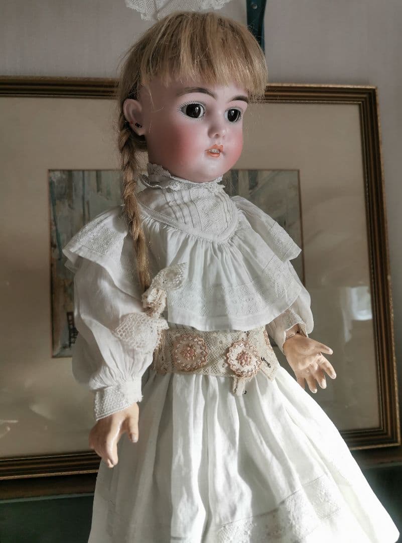 アンティークフランス 付け襟＆ウェストベルト ヴァレンシエンヌ＆花