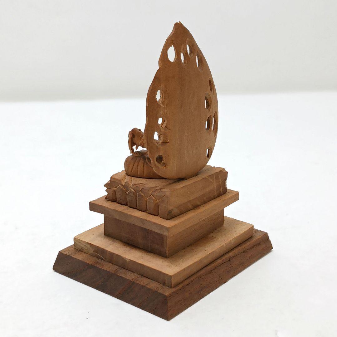 Y2293-26 仏教美術 木彫 不動明王 厨子 ミニチュア I