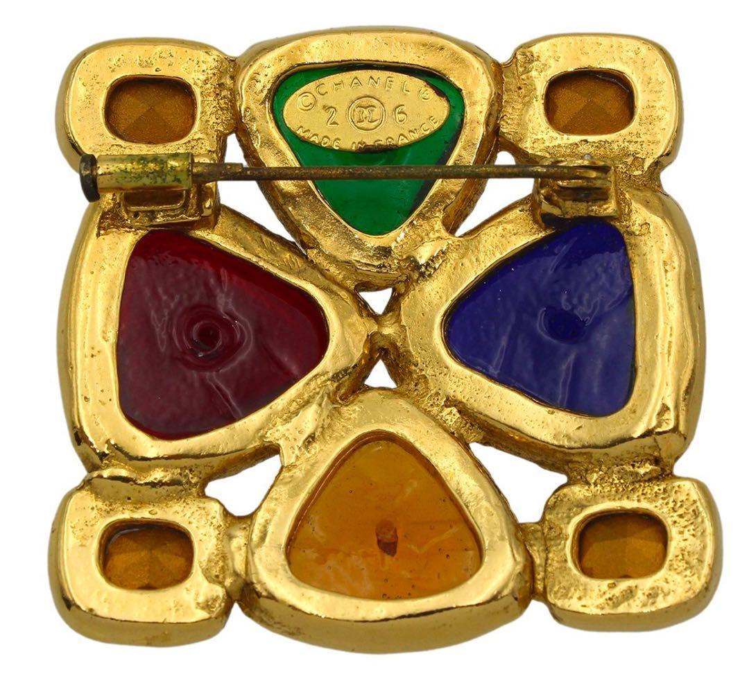 C2776 美品!! シャネル グリポアカラーストーン ブローチ - メルカリ