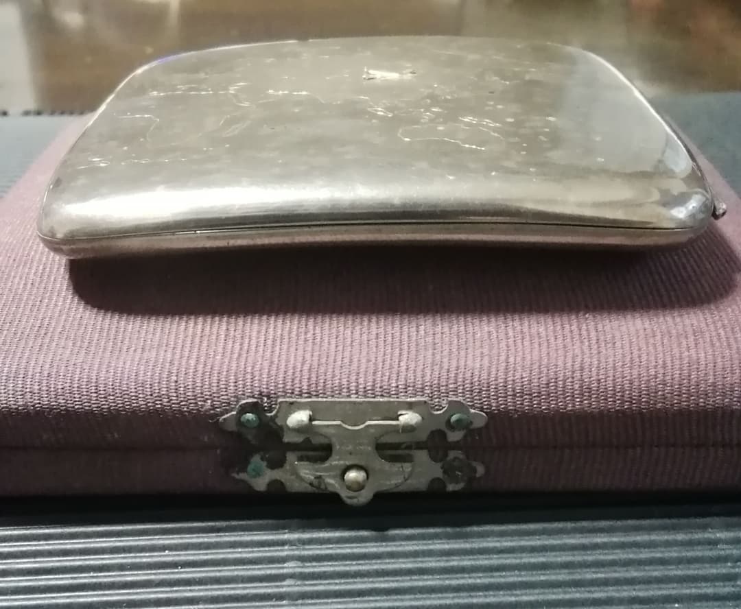 逸品 シガレットケース 煙草入れ 日米親善欧亜連絡飛行 銀製 和骨董