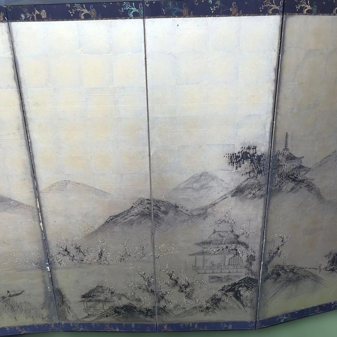 山水画の屏風2枚　箱入り