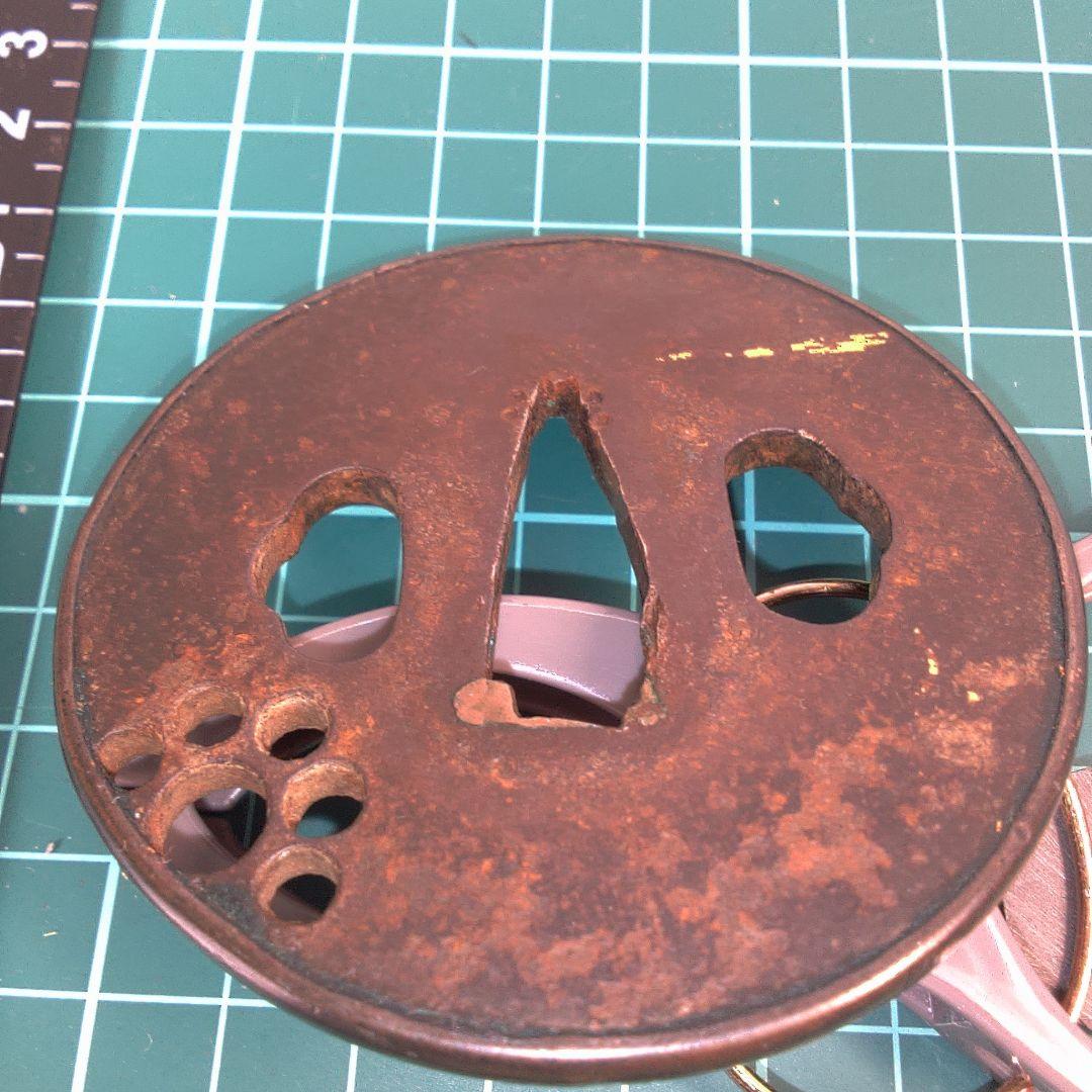 小物１ 正阿弥？鉄製 鍔(つば) 円形穴あきデザイン