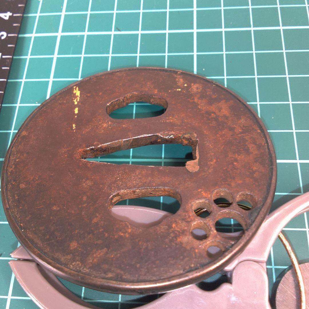 小物１ 正阿弥？鉄製 鍔(つば) 円形穴あきデザイン