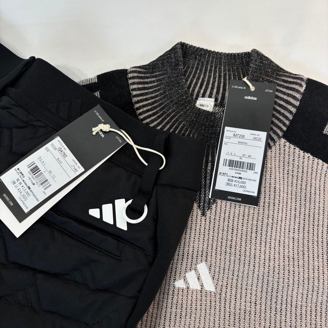 専用様…ピンクジャケットadidas モックネックセーターとキルティングパンツ