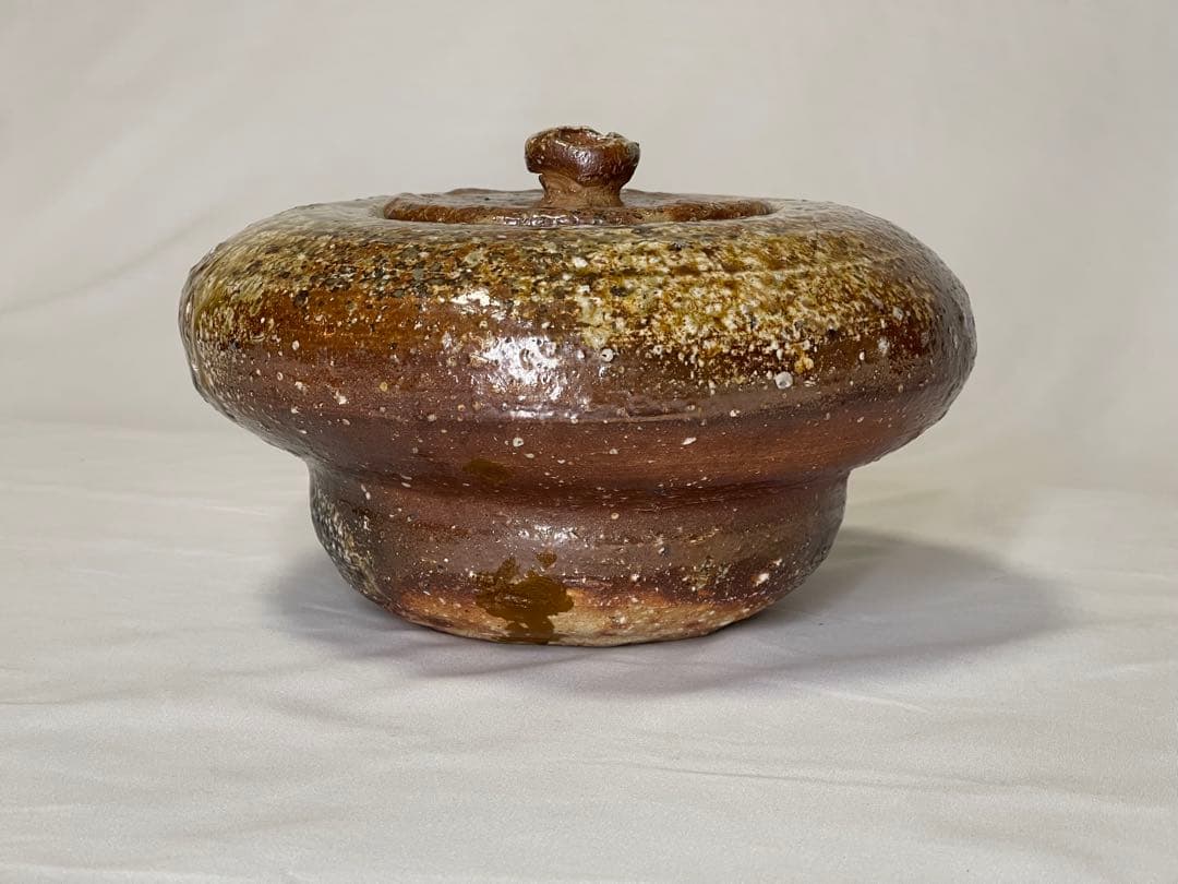 信楽 水指 高橋楽斎(4代と思われますが不明、窯傷、