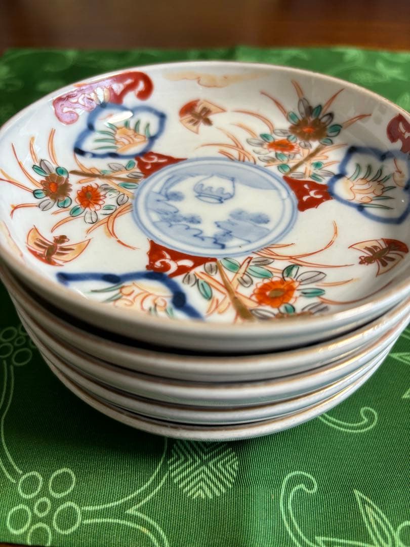 骨董 アンティーク 小皿 天塩皿 赤絵 10枚セット