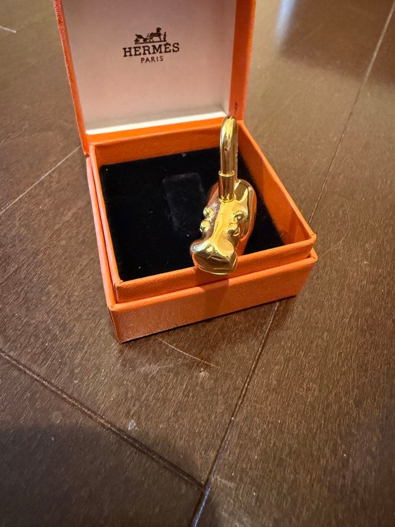 HERMES エルメス ヒポポタマス カバ カデナ チャーム カバ ゴールド 金