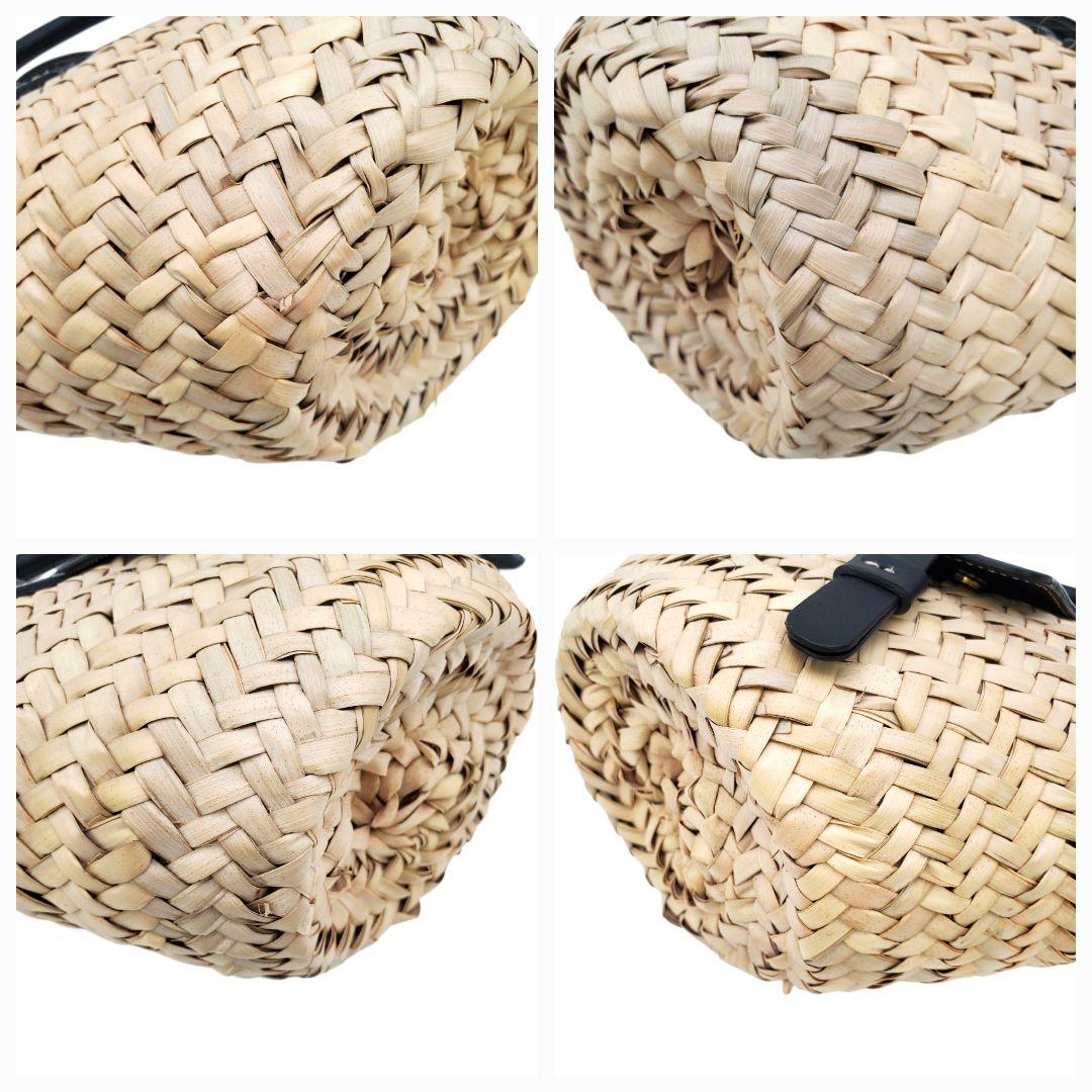 美品 PARIS/64 かごバック 2way ショルダー 本革 編み込み