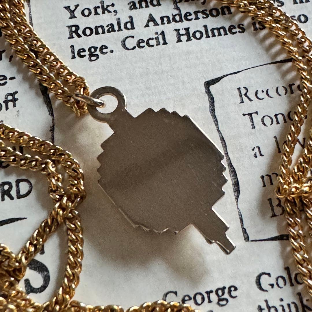 学校カレッジリング金ゴールド黒ネックレストップ社章ピンズ40sバッジ