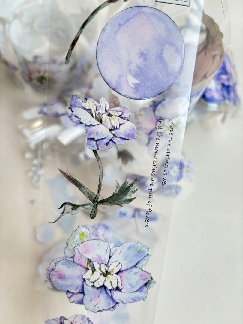 ⭐️SALE⭐️KAIXUN《大花飞燕草》海外マスキングテープ　マステ 【1795】