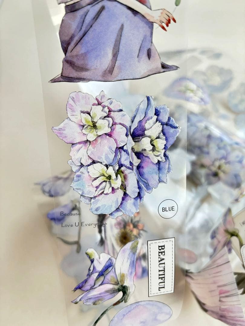 ⭐️SALE⭐️KAIXUN《大花飞燕草》海外マスキングテープ　マステ 【1795】