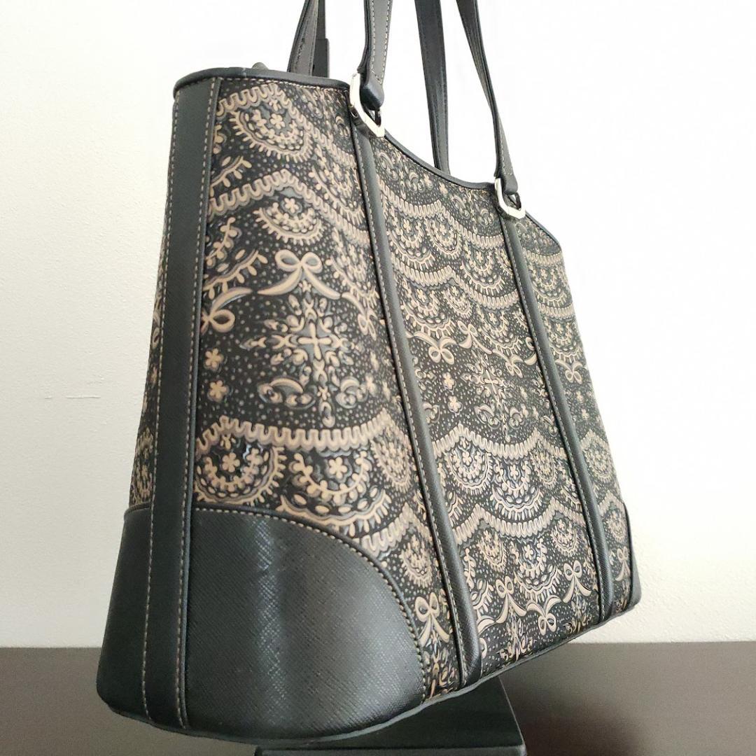 新品 印傳屋 ハンドバッグ トートバッグ プライデン 手提げ レース柄