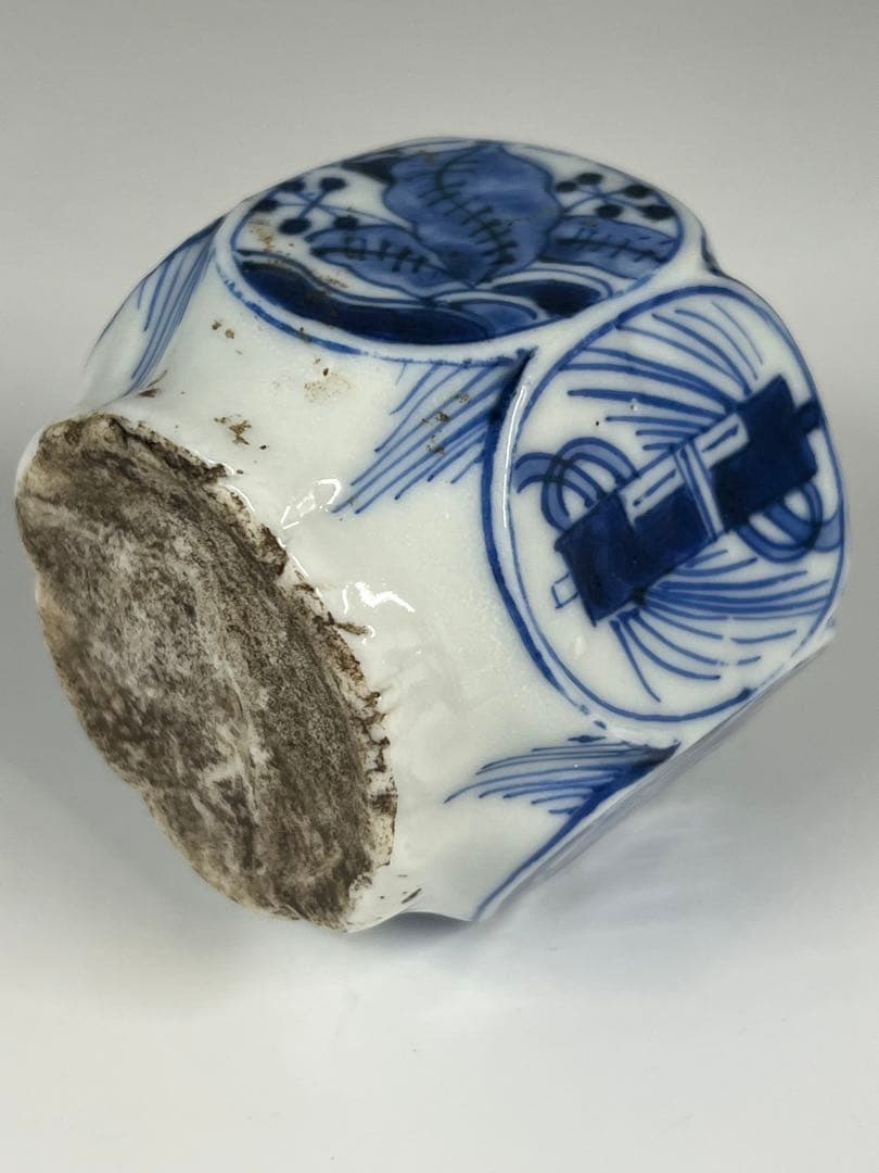 中国古美術 清朝 染付六角壺 美術品・アンティーク・コレクション