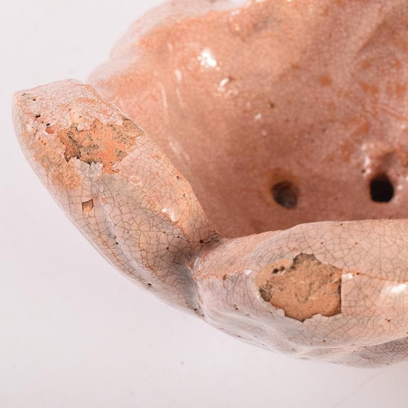 茶道具 楽焼 白楽獅子香炉 V R7840