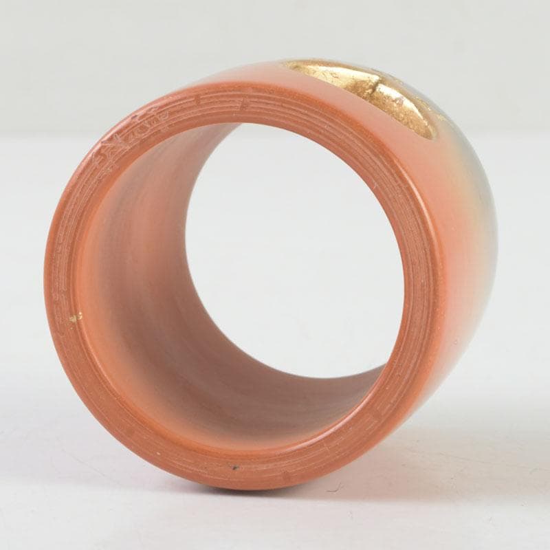 茶道具　雲華焼　風炉師　山崎宗元作　宝珠透かし蓋置　共布共箱　V　9667