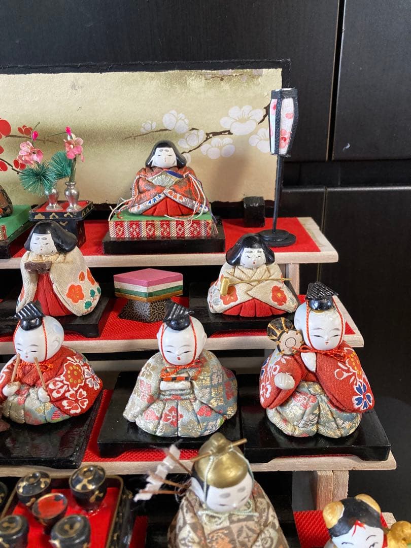 雛人形　アンティーク　木目込み雛十五人揃え