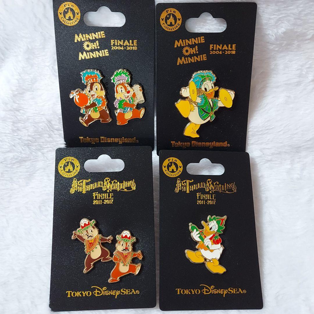 ディズニー ドナルド チップとデール ピンバッジ ミニオー テーブルの