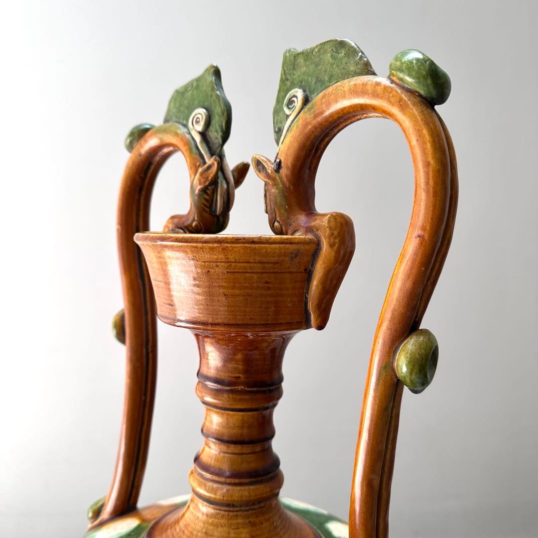 唐三彩 壺 双耳 唐物 装飾 中国美術 中国古玩 骨董の通販はau PAY