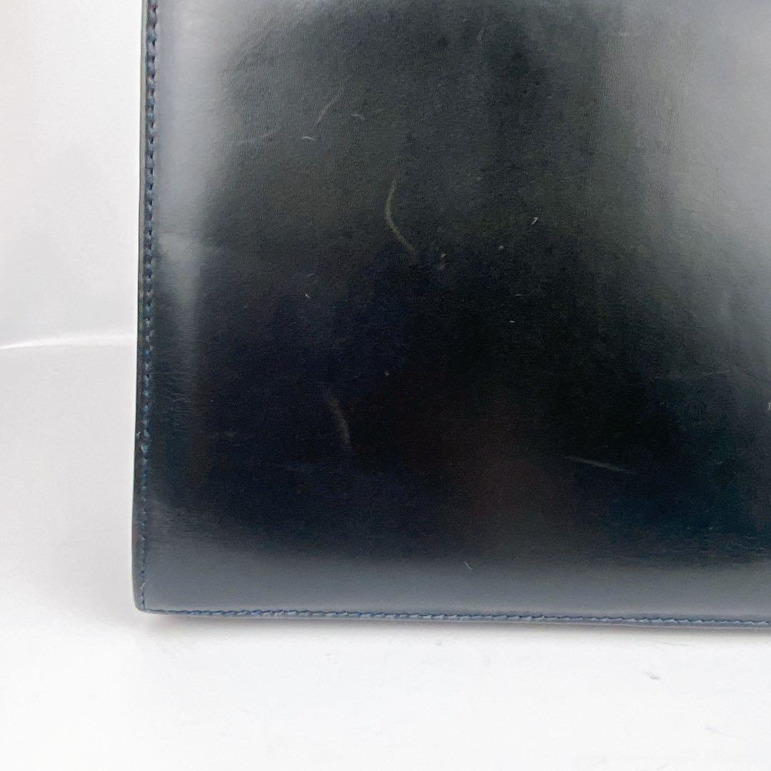 美品　フェラガモ　ヴァラリボン　フォーマルバッグ　ダークネイビー