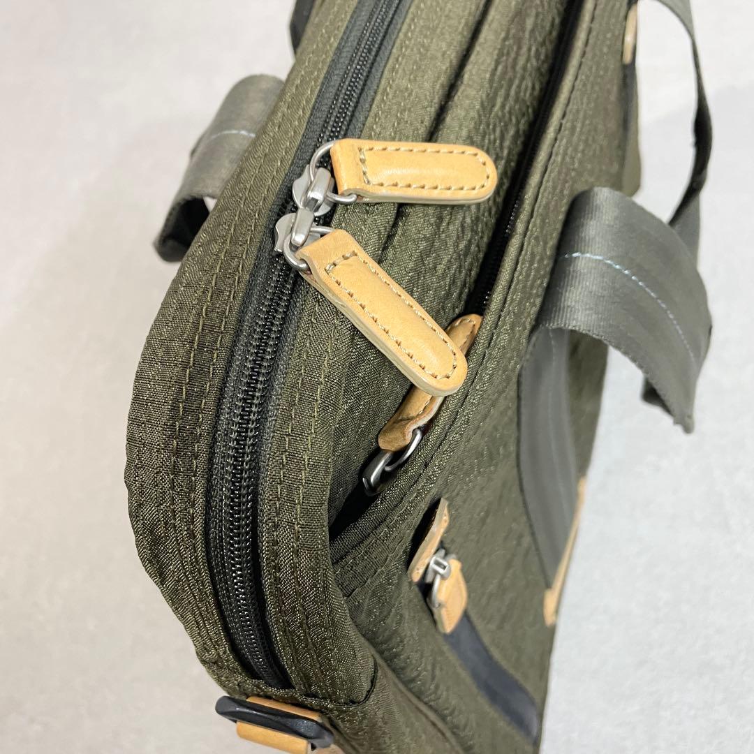 【極美品】ポールスミス ブリーフケース 2way オリーブ ナイロン×レザー