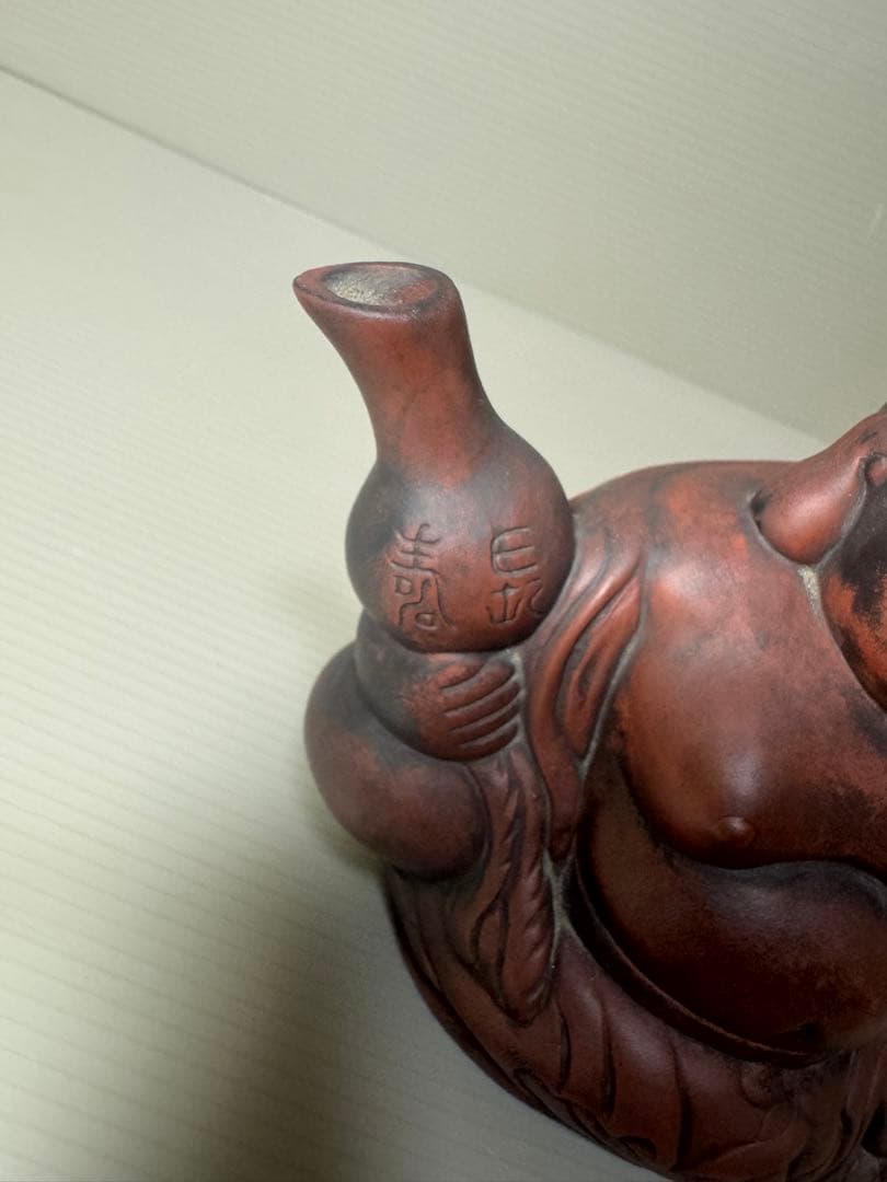2095 七福神 布袋様 陶器 水差し 急須型 置物