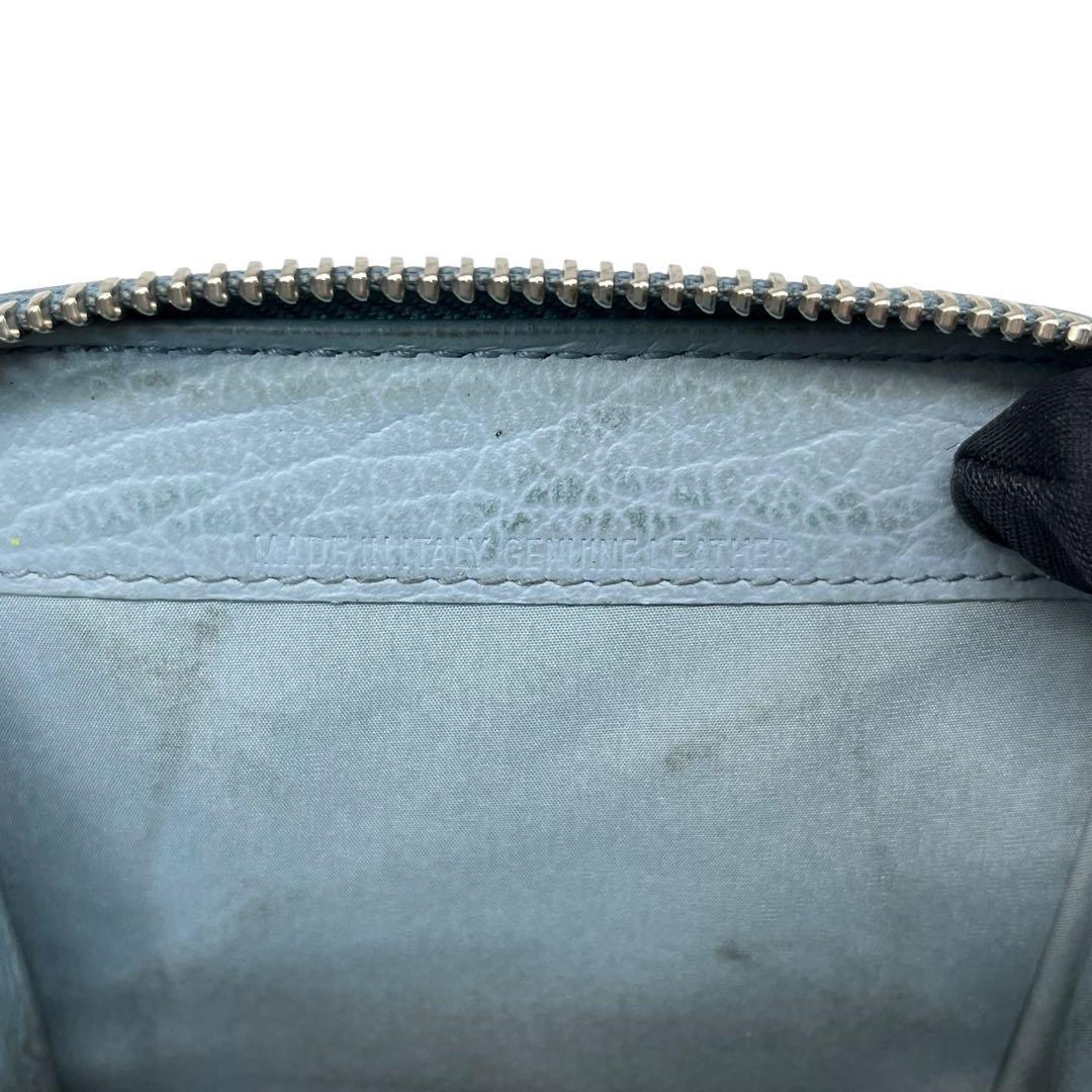 希少✨メゾンマルジェラ ケース ファスナー 4ステッチ ブルー 水色