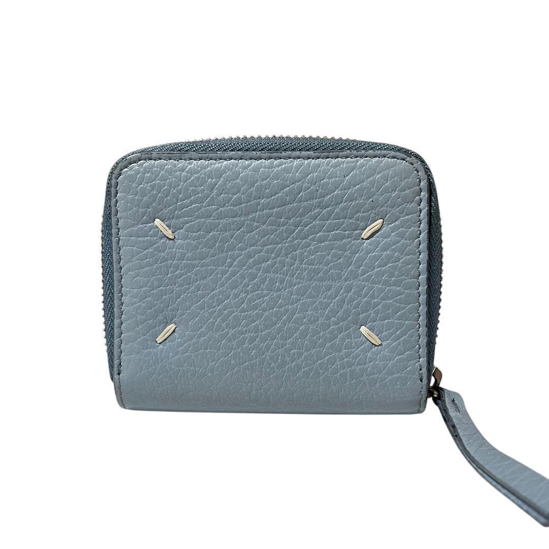 希少✨メゾンマルジェラ ケース ファスナー 4ステッチ ブルー 水色