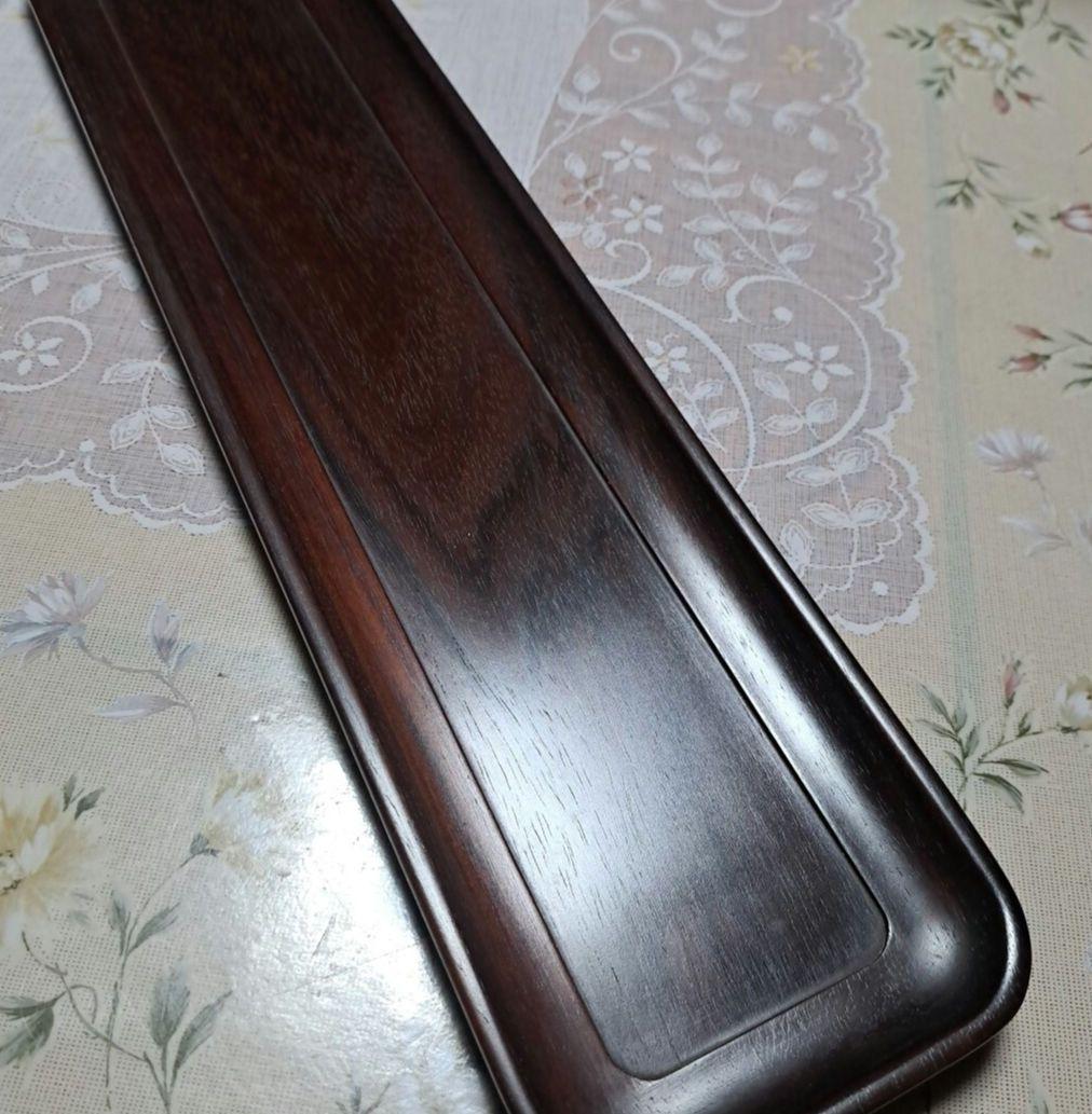 煎茶道具 煎茶盆 黒松 長盆 一文字盆 木製 古美術 工芸品 骨董品