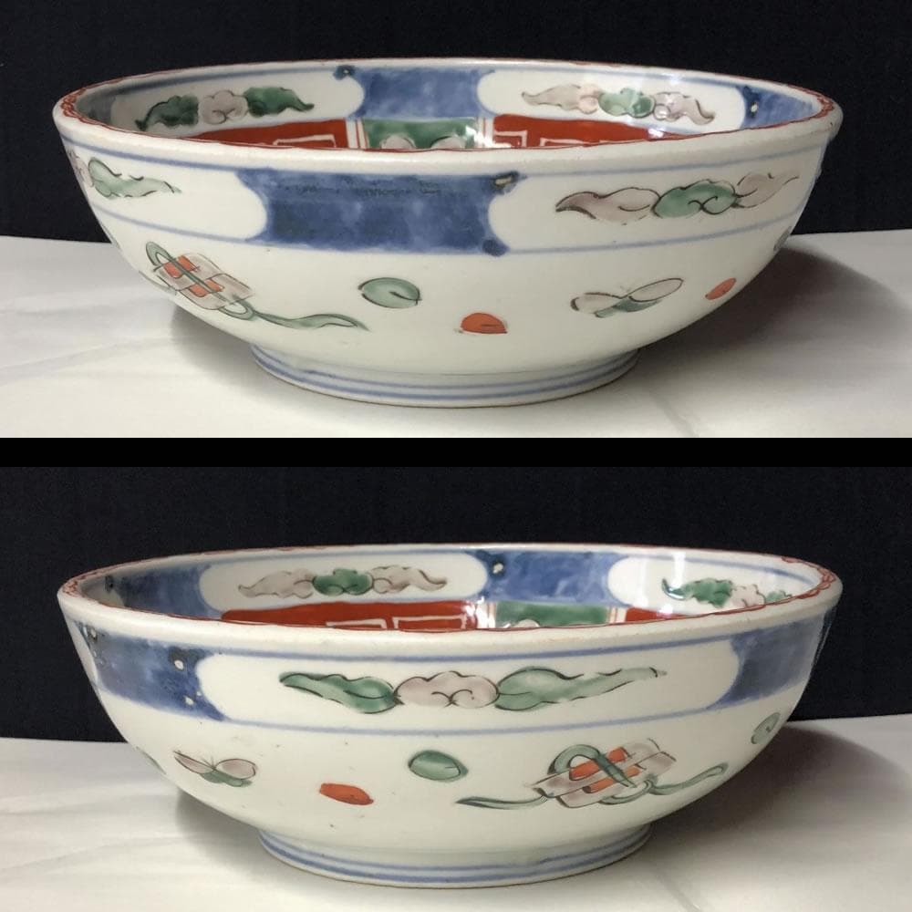 e1315 古伊万里 色絵 鉢 うさぎ 兎 二重高台 色絵鉢 - メルカリ