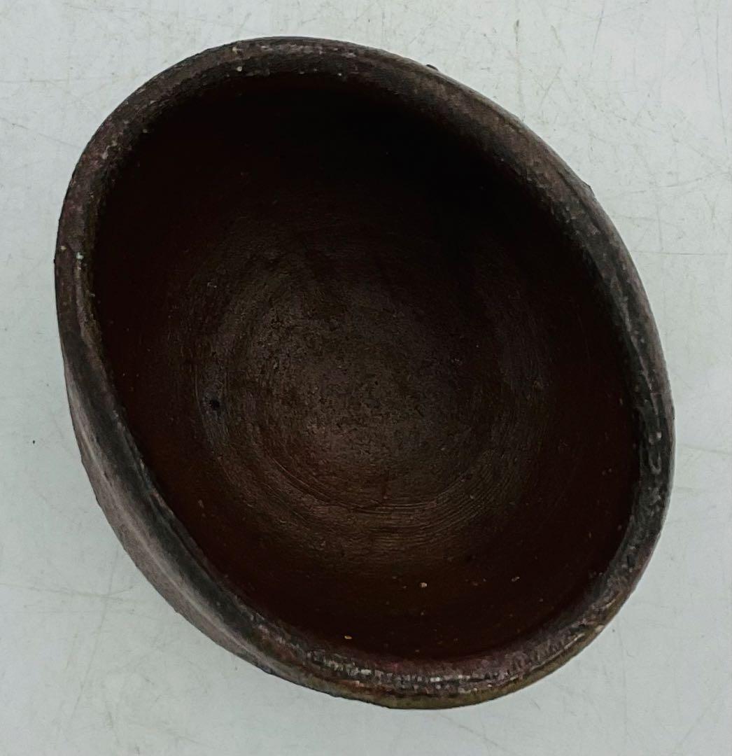 【705】◉岡山県重要無形文化財・金重晃介先生　備前焼酒呑　四方桟共箱◉