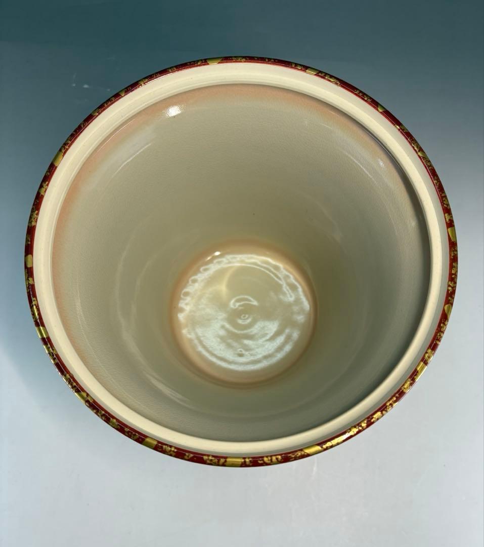 中古品】中村秋峰造仁清末広唐子遊絵水指（朱替蓋付）共箱USED〈税込