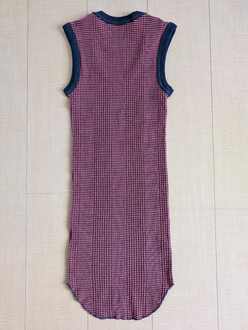 ★美品 FUMIKA UCHIDA ボーダー Uネック リブタントップ Navy