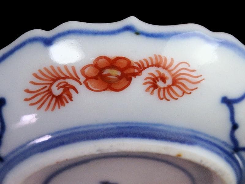 古伊万里 金襴手 花に松竹梅の図 豆皿 E725AS-CYd