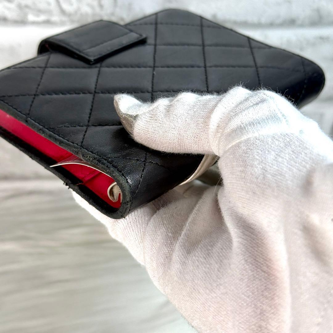 CHANEL カンボンライン システム手帳カバー 手帳ケース ラムスキン ココ