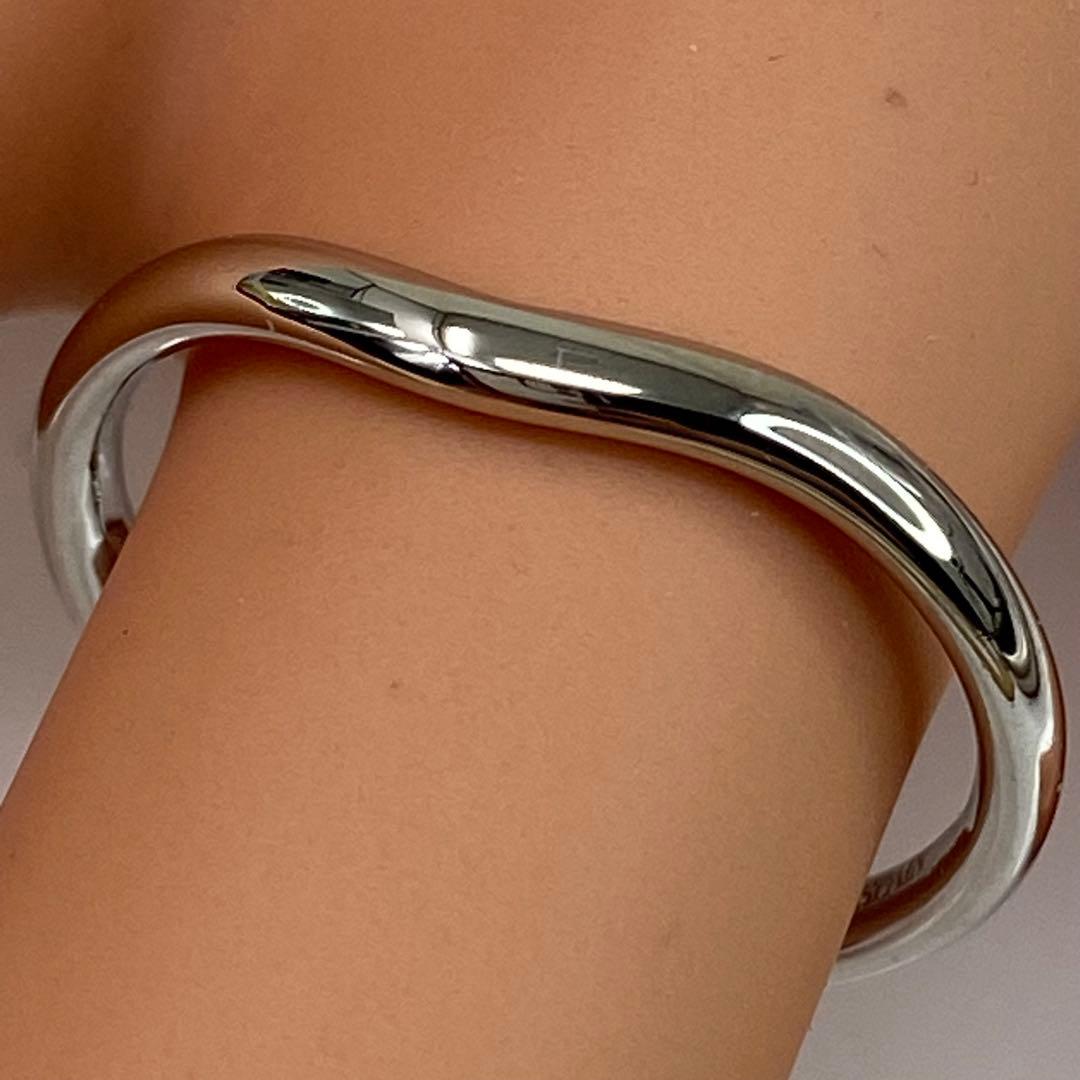 【新品仕上済】Used ティファニー Pt950 カーブドバンドリング 15.5