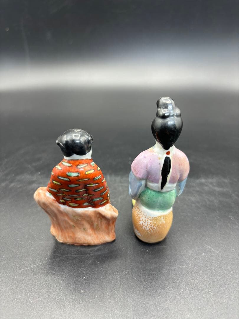 中国美術 古玩 色絵陶人形 陶器人形 高さ約9cm 置物 オブジェ 古董品