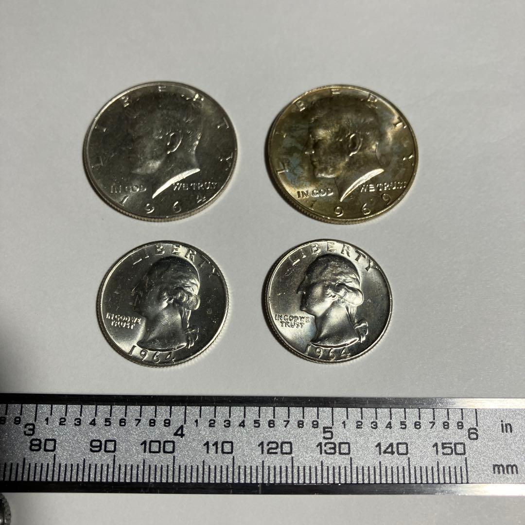 アメリカ ハーフダラー クォーターダラー 古銭 銀貨 1964 1969