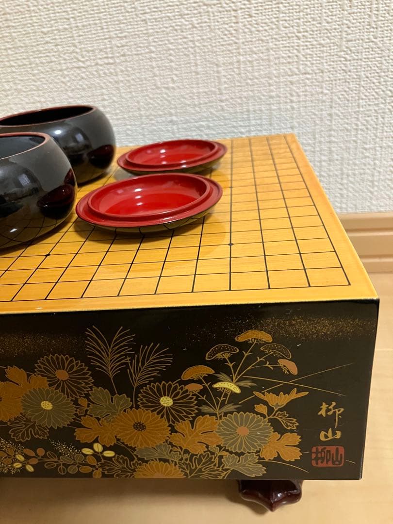 柳山作 囲碁 ミニチュア碁盤ミニチュア碁石 セット