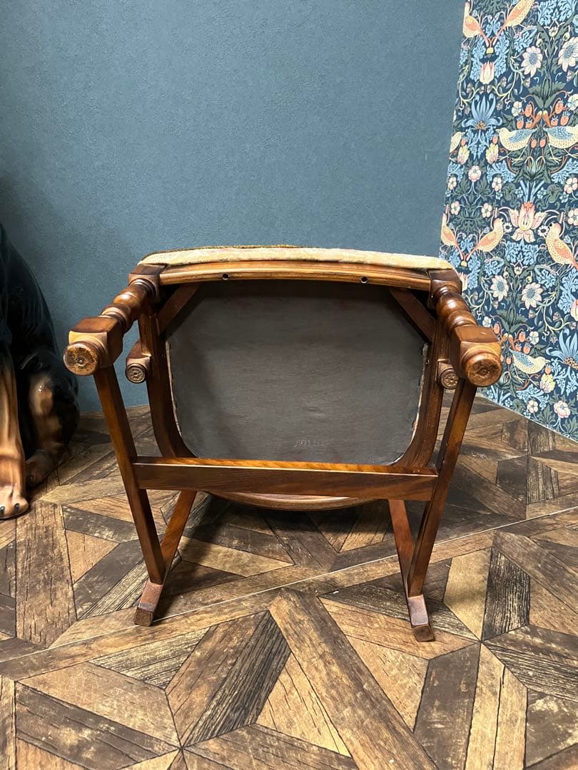 オールドカリモク コロニアル ③ 花柄 アームチェア ダイニングチェア