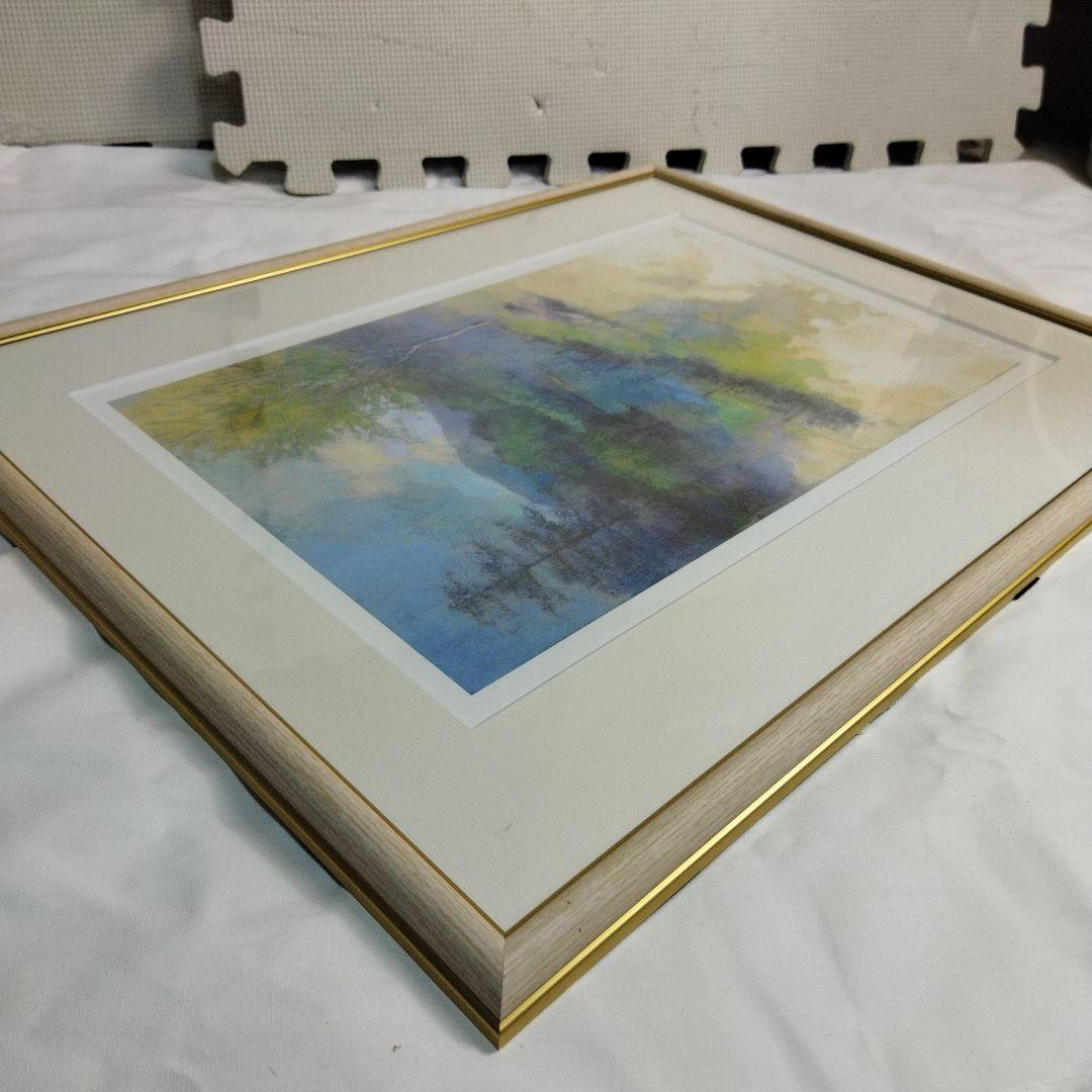 柳井貴光 風景画 初夏 軽井沢 千ケ滝 フレーム付き