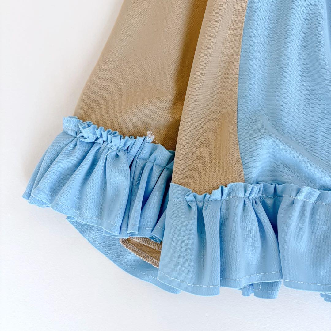 ユウショウコバヤシ ジャージ スカート バイカラー フリル Aライン 膝丈