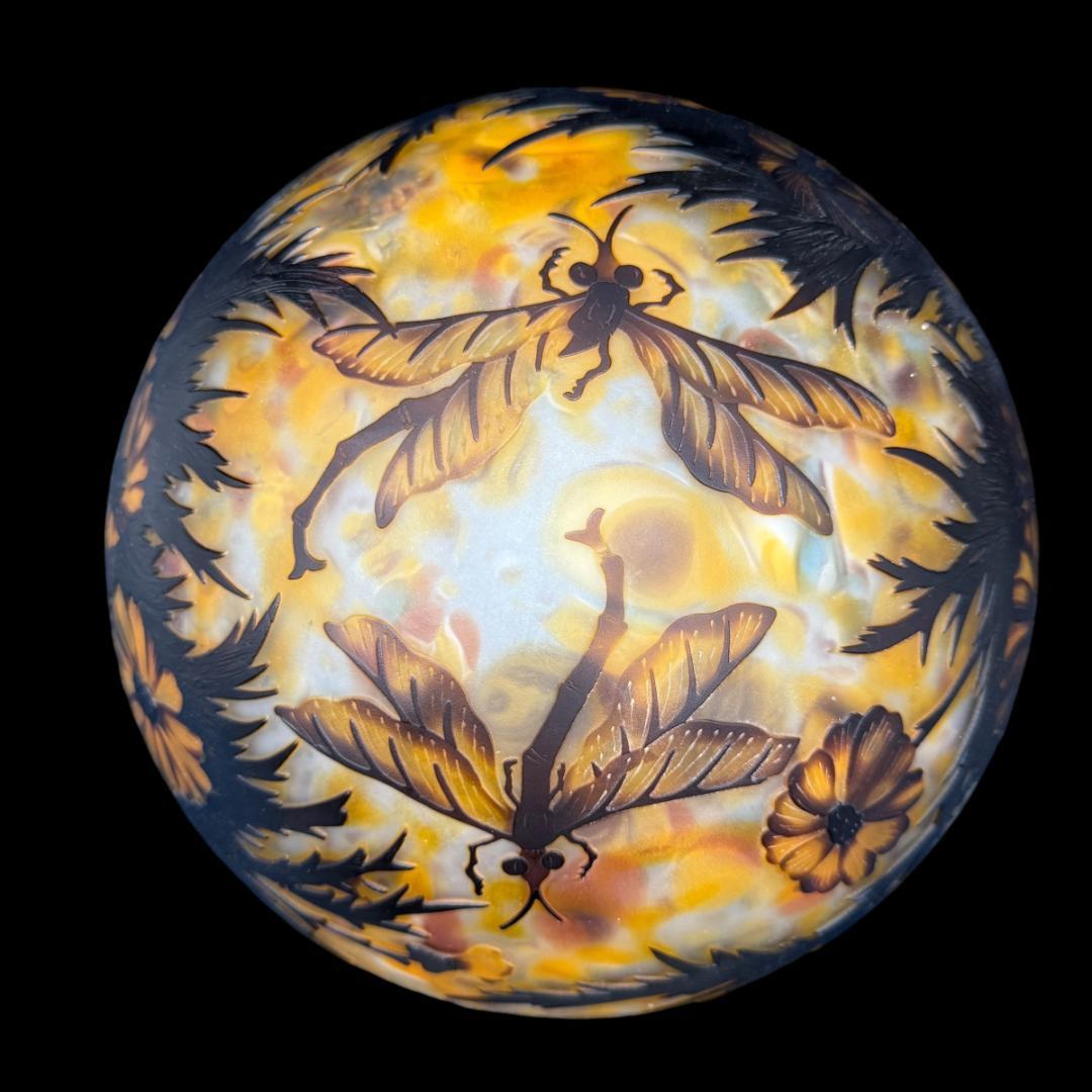 エミール・ガレ「花蝶文 ランプ」《アンティックかとう》 【希少・美品