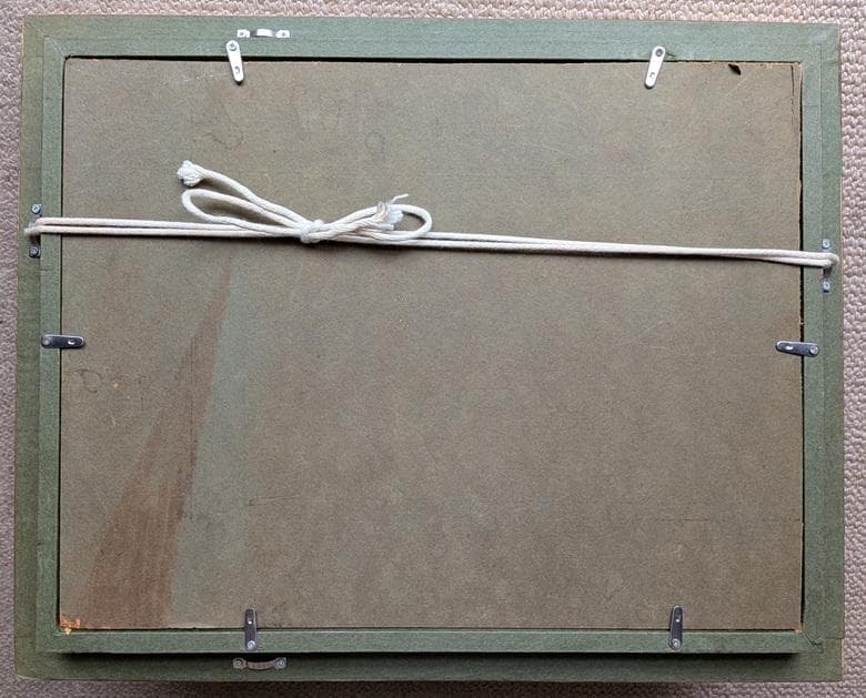 伊藤和生　藤田嗣治作「猫」油彩画にて模写 Ｆ4号 額装